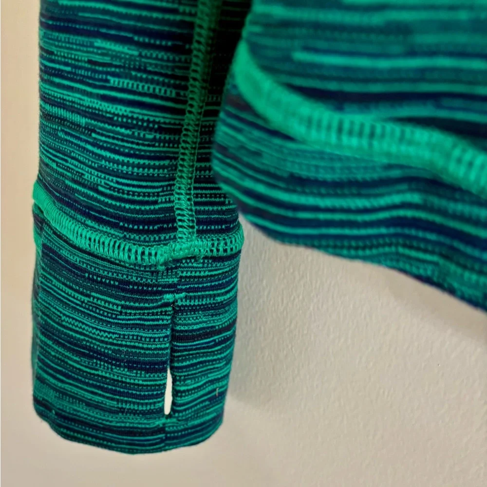 Lululemon Define Jacket in Cyber Jungle Hero Blue Green Striped Colorway Size 10